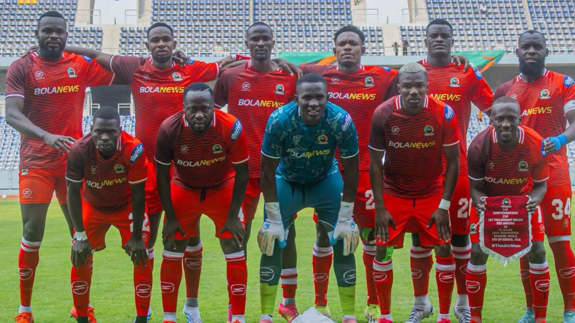 Red Arrows players lineup.