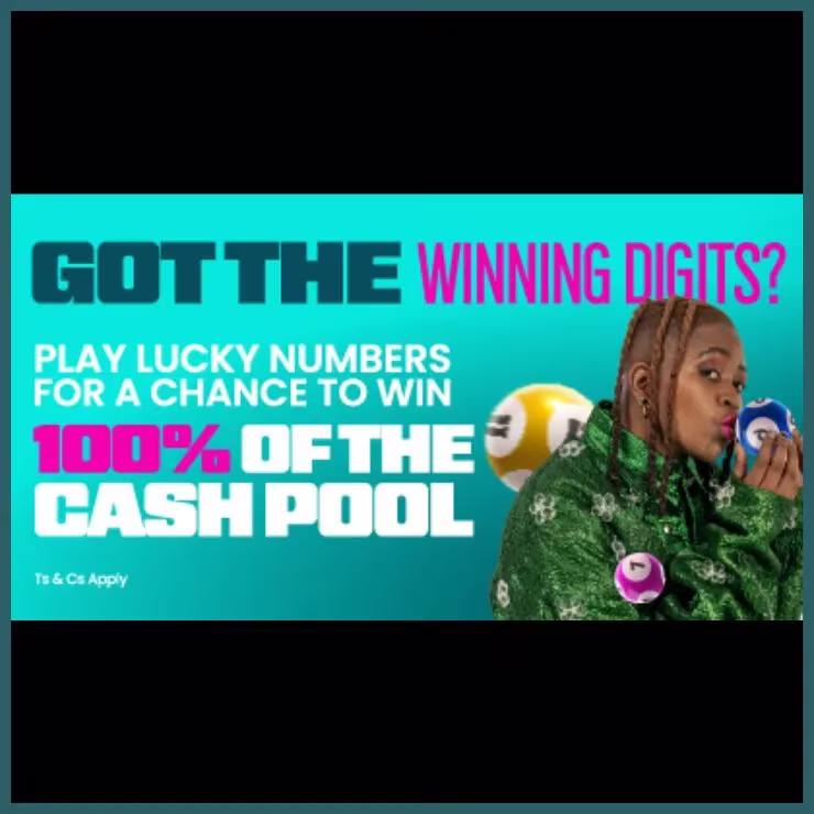 Lucky Numbers Weekly Jackpot promotional banner offering 100% of the cash pool.