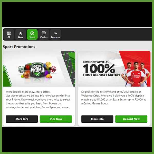 Betway review bonuses