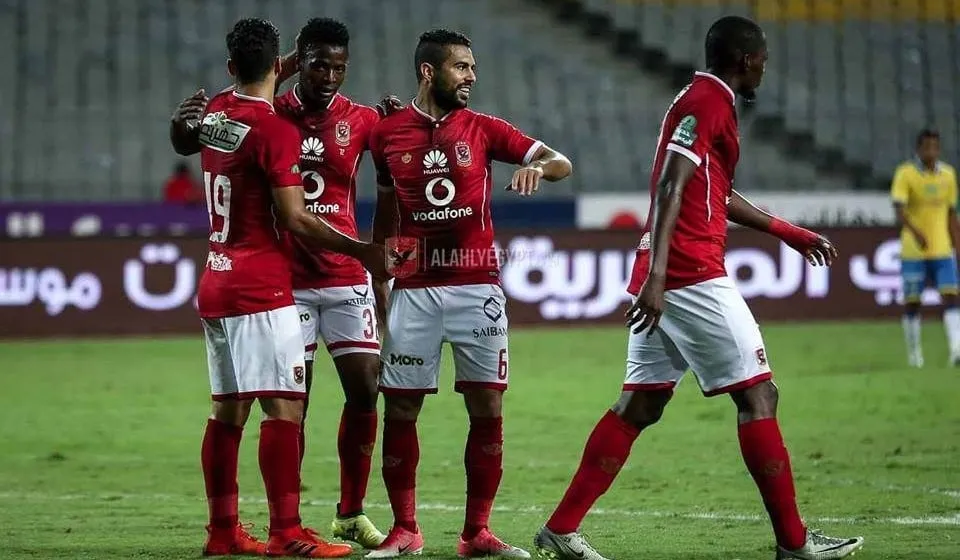 Al Ahly players celebrating a goal