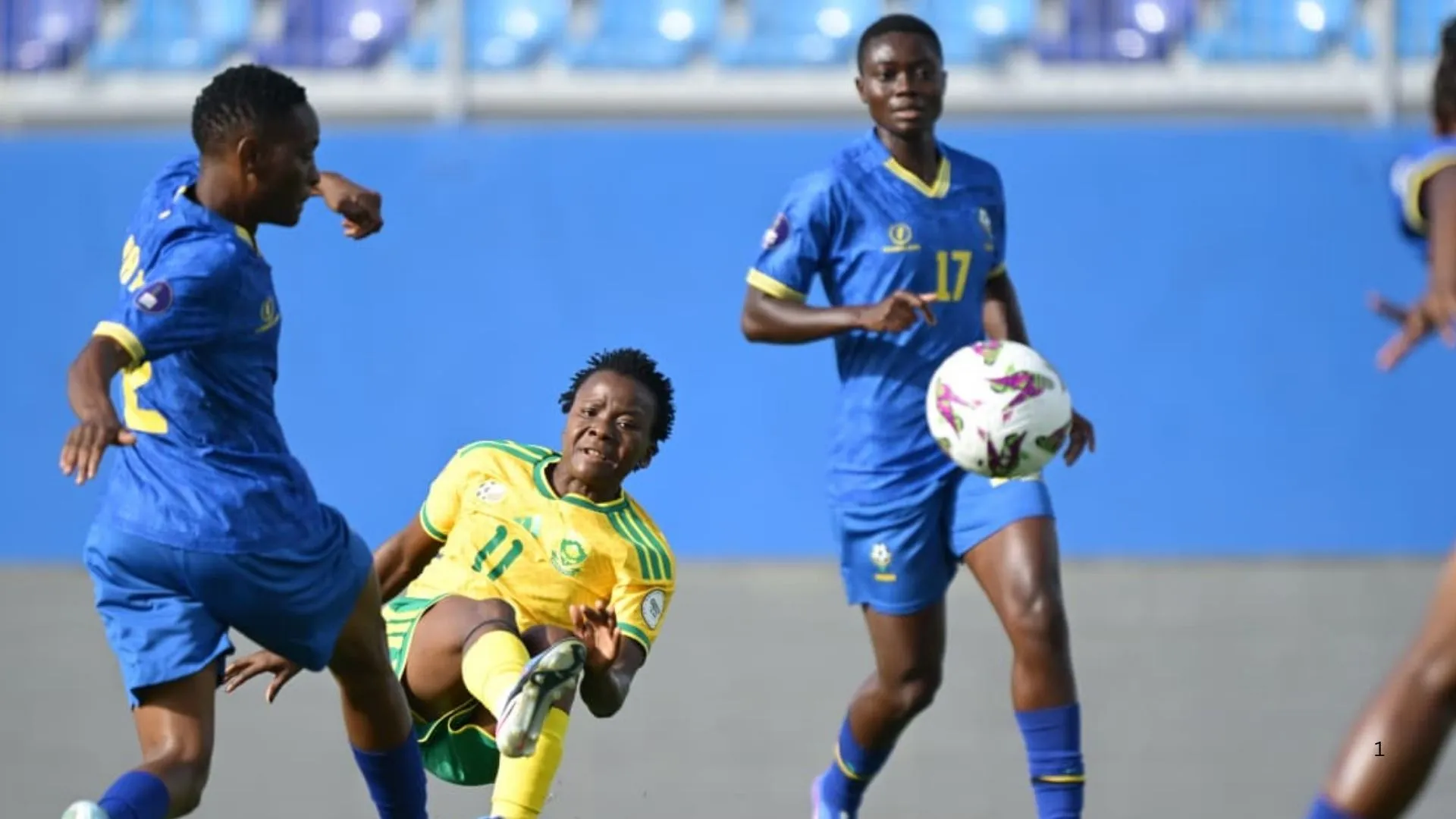 Thembi Kgatlana in action for Banyana against Tanzania at WAFCON 2026.