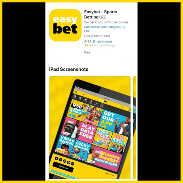 Easybet app download for iOS