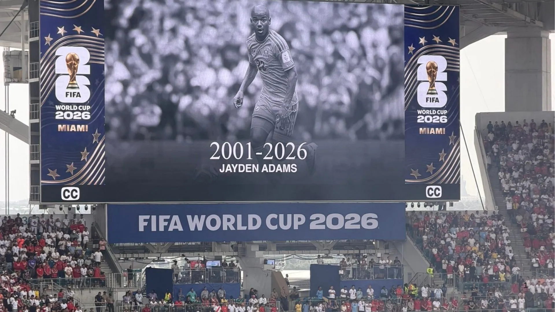 Jayden Adams tribute at the World Cup
