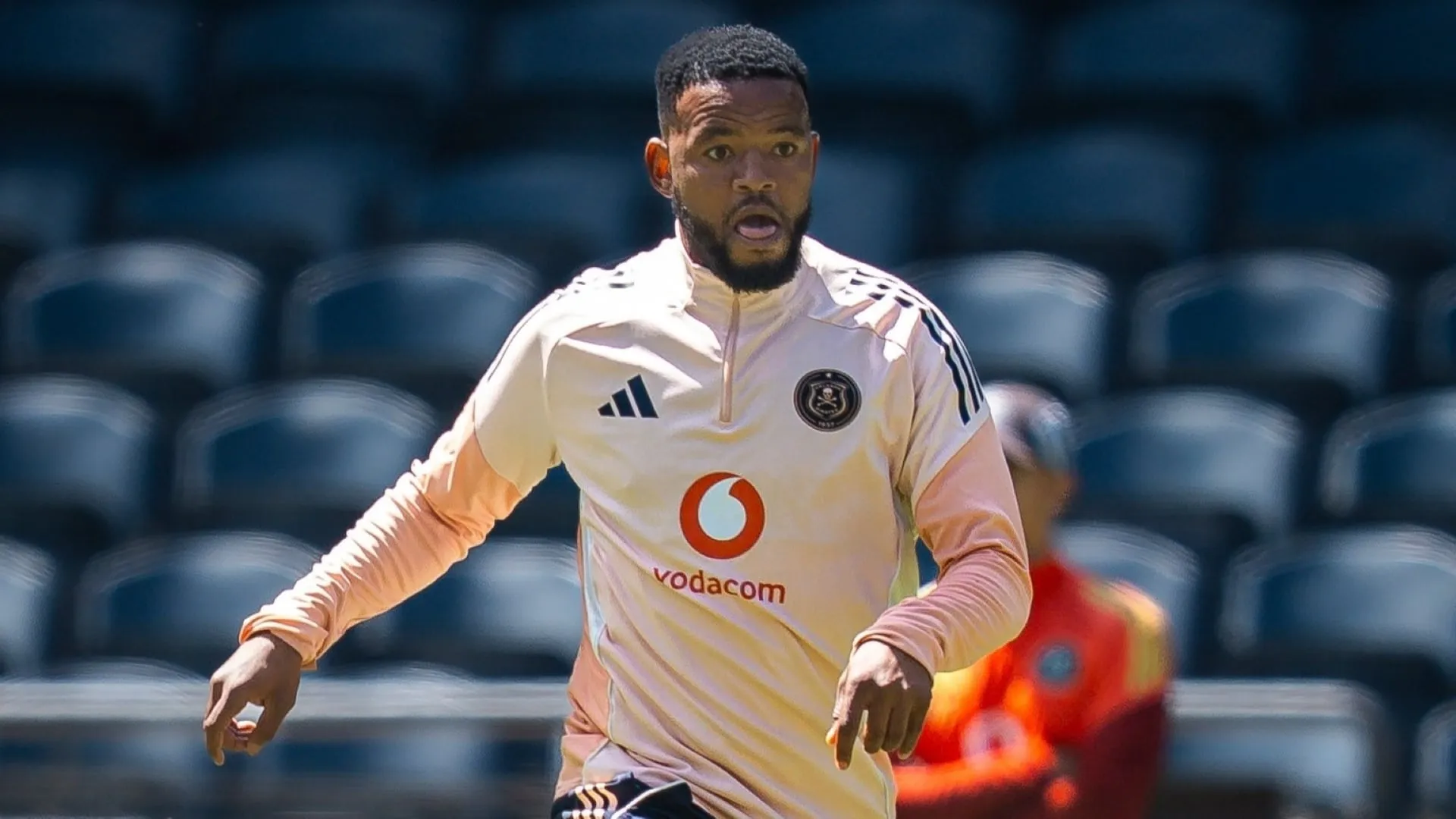 Orlando Pirates midfielder Sipho Mbule in training