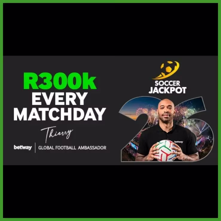 Betway R300,000 Soccer Jackpot promotional banner