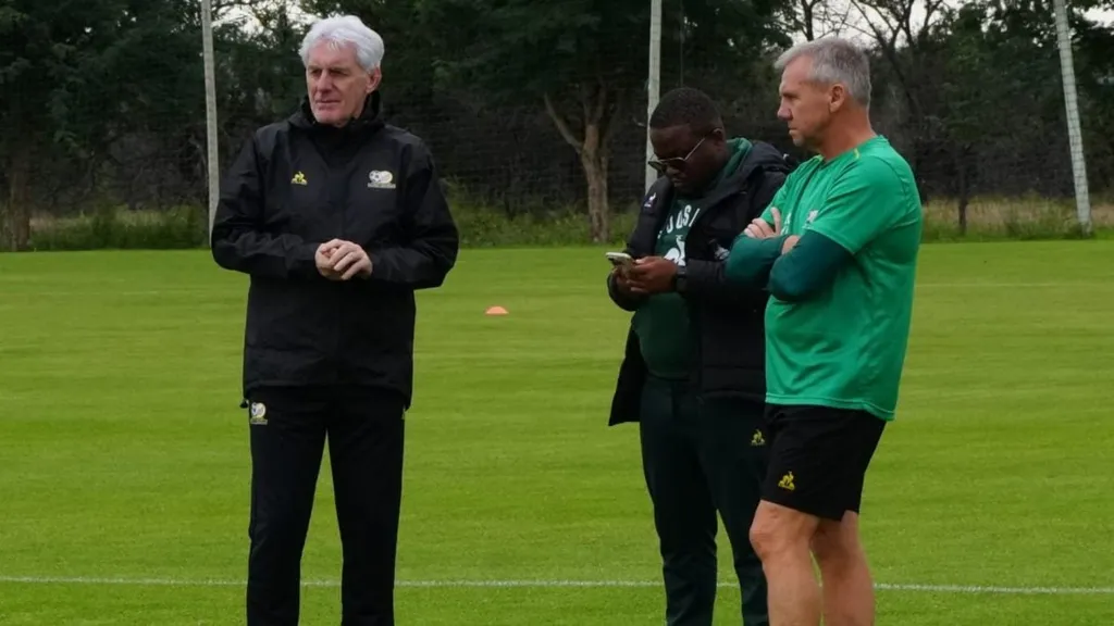 Hugo Broos in Bafana Bafana training. Photo SAFA