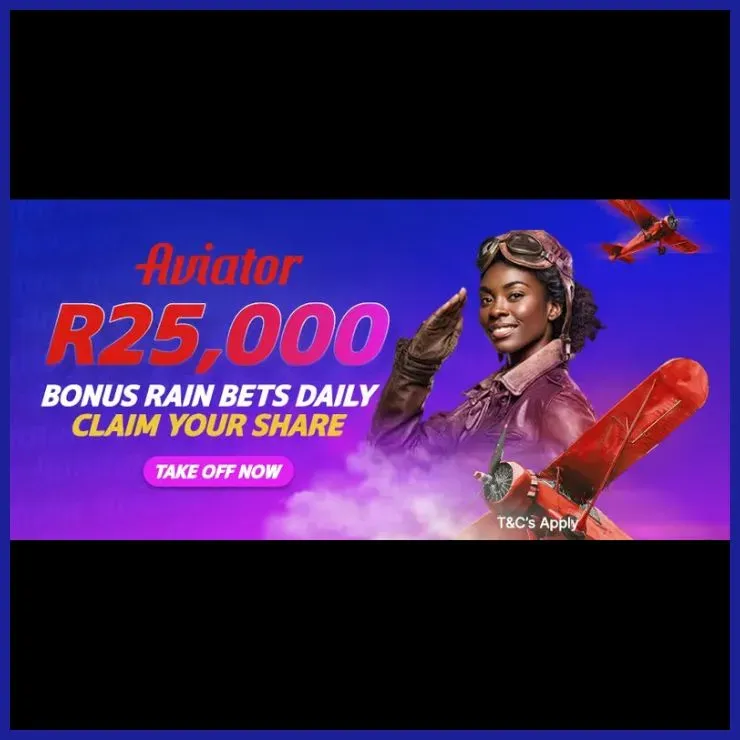 SuperSportBet Aviator Rain R25,000 promotional banner.