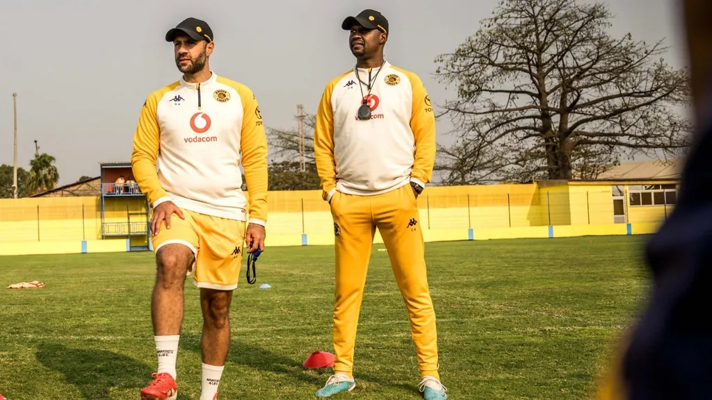 Kaizer Chiefs coaches Khalil Ben Youssef left and Cedric Kaze. Photo Kaizer Chiefs
