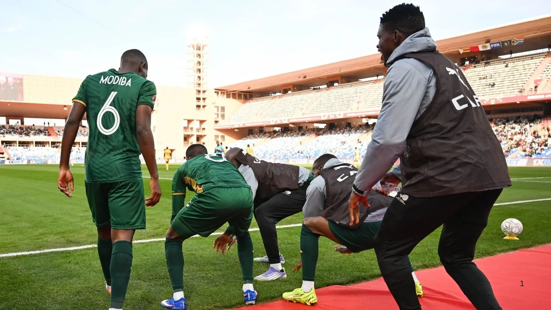 Bafana players at AFCON 2025. Photo &ndash; SAFA