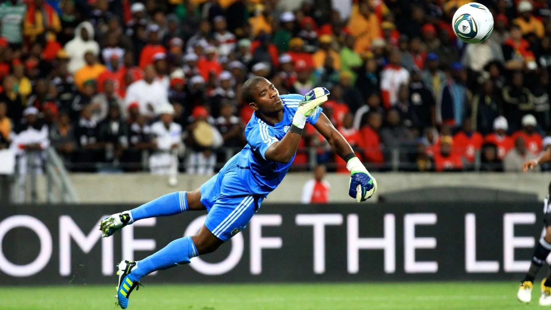 The late Senzo Meyiwa saves for Orlando Pirates.