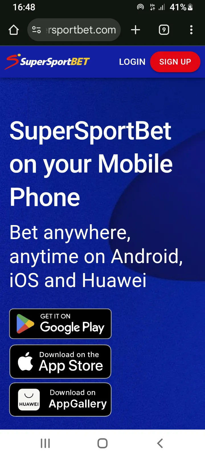 SuperSportBet App Download Page