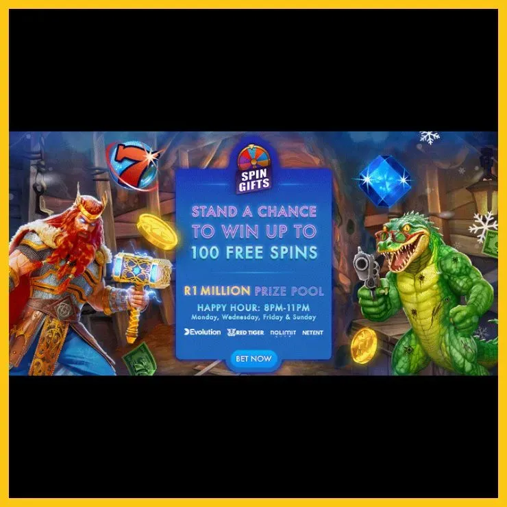 PlayTSOGO Winter Wonderland Spin Gifts promotional banner offering up to 100 free spins