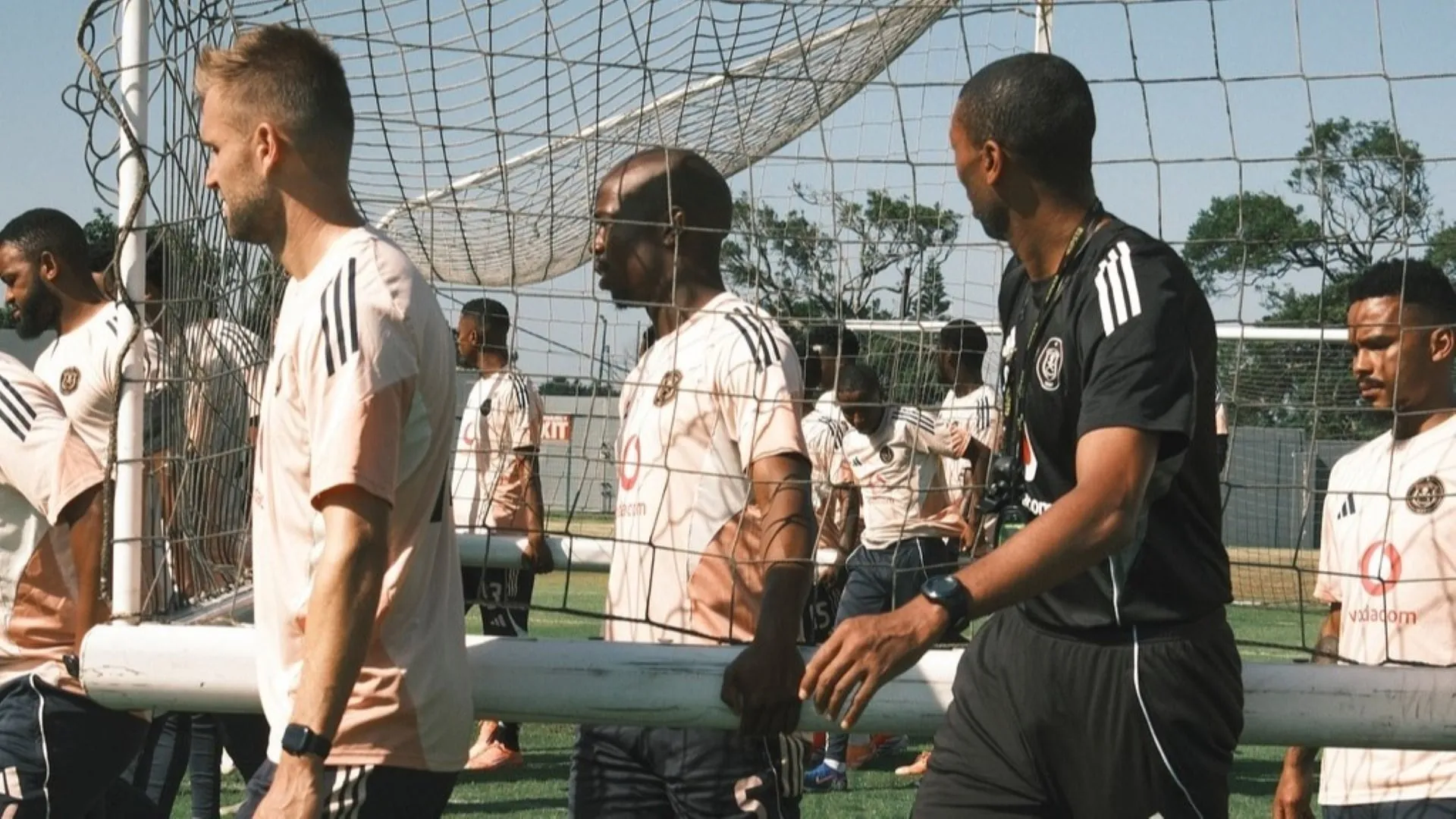 Andre de Jong Nkosinathi Sibisi and Abdeslam Ouaddou Orlando Pirates