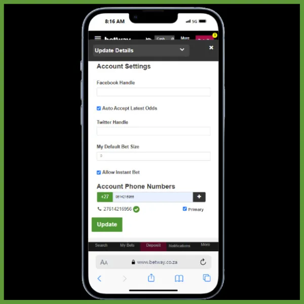 Betway login details