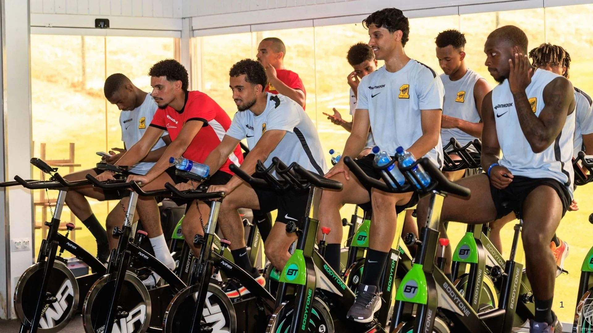 Al Ittihad player in the gym during pre season in Spain