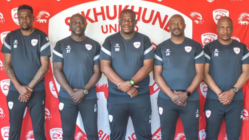 Sekhukhune United technical bench. Photo: Sekhukhune United