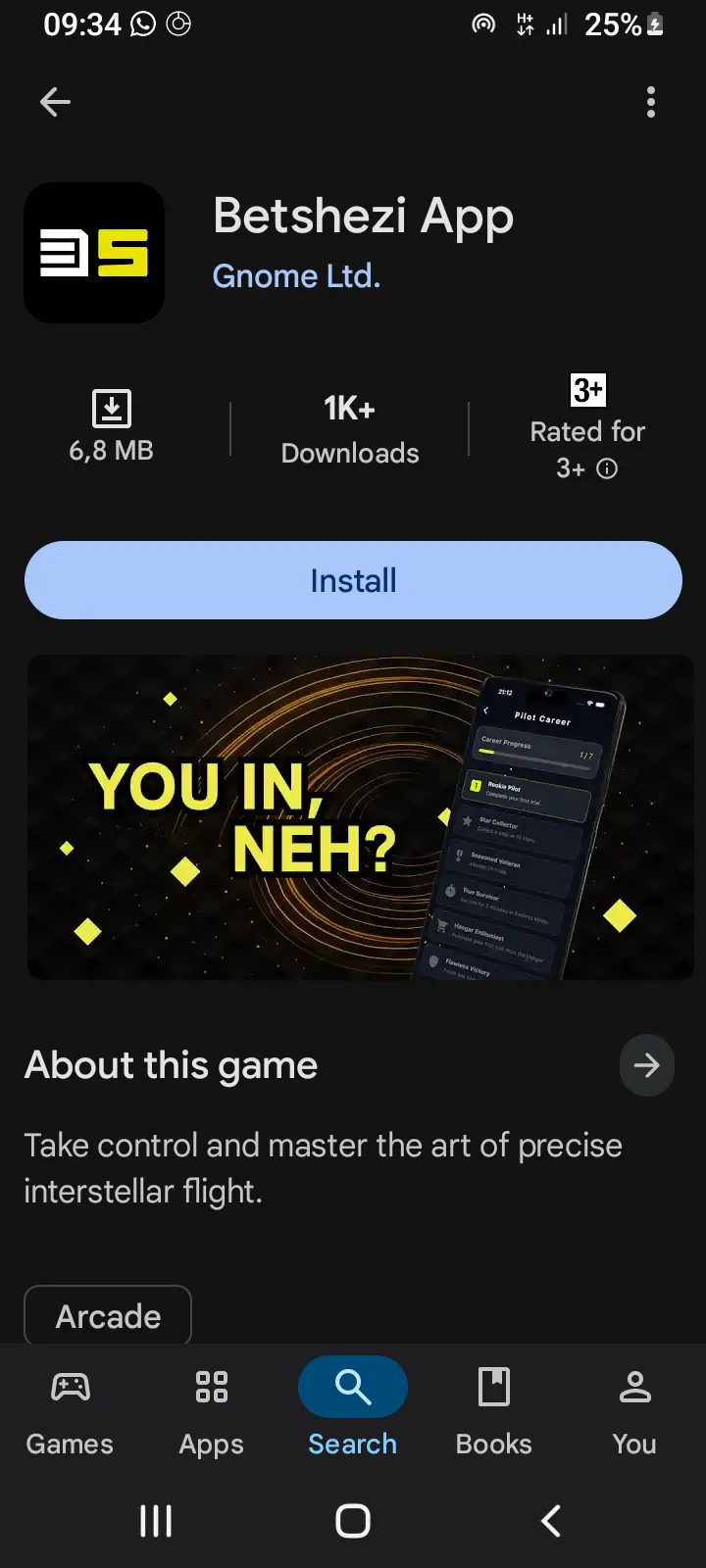 Fraudulant Betshezi App Google Play Store Page