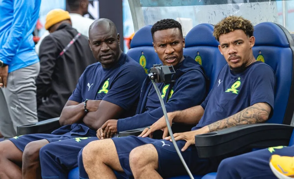 Mamelodi Sundowns players Denis Onyango, Themba Zwane and Ronwen Williams. 
