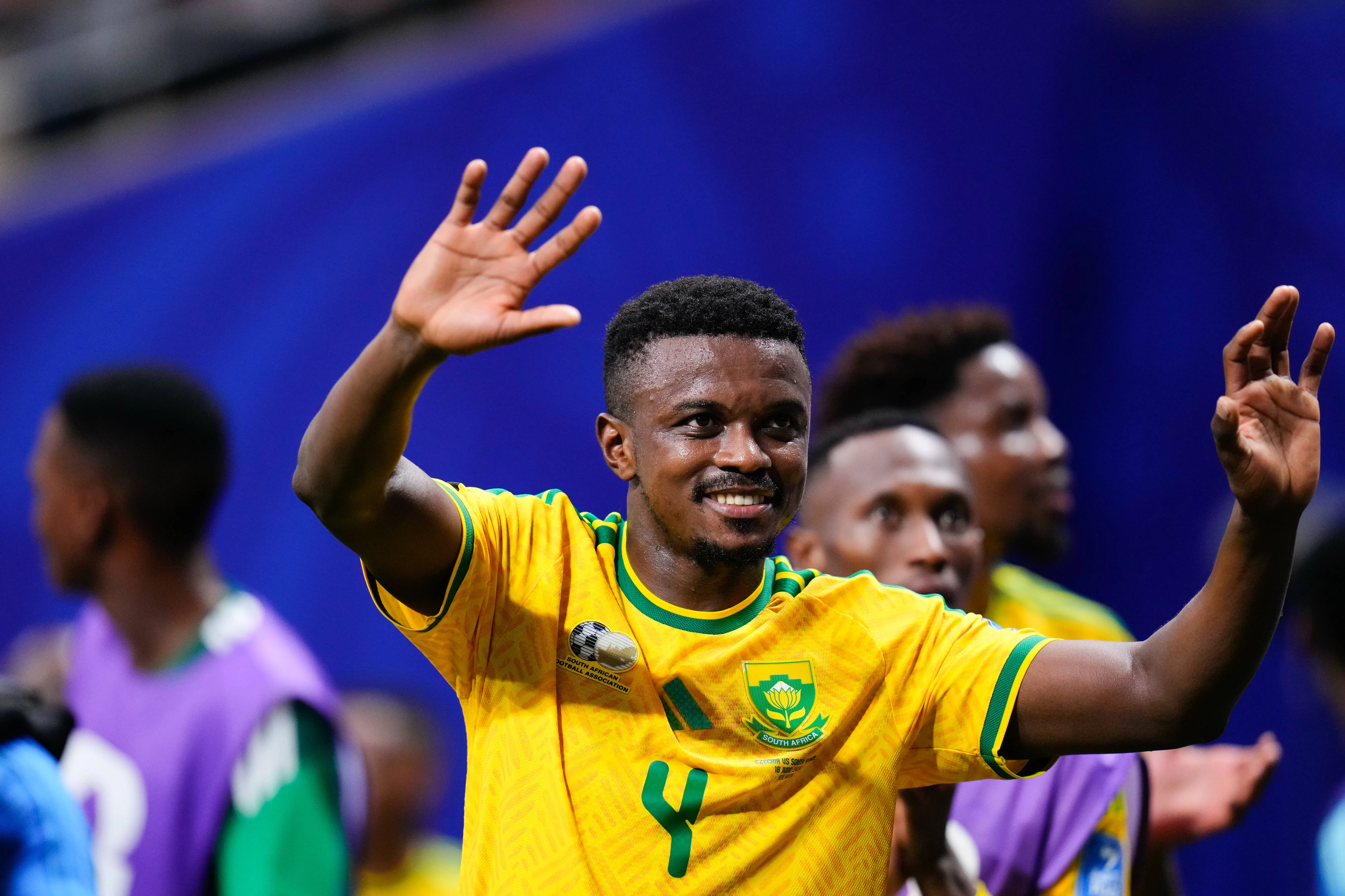 Teboho Mokoena with Bafana Bafana.