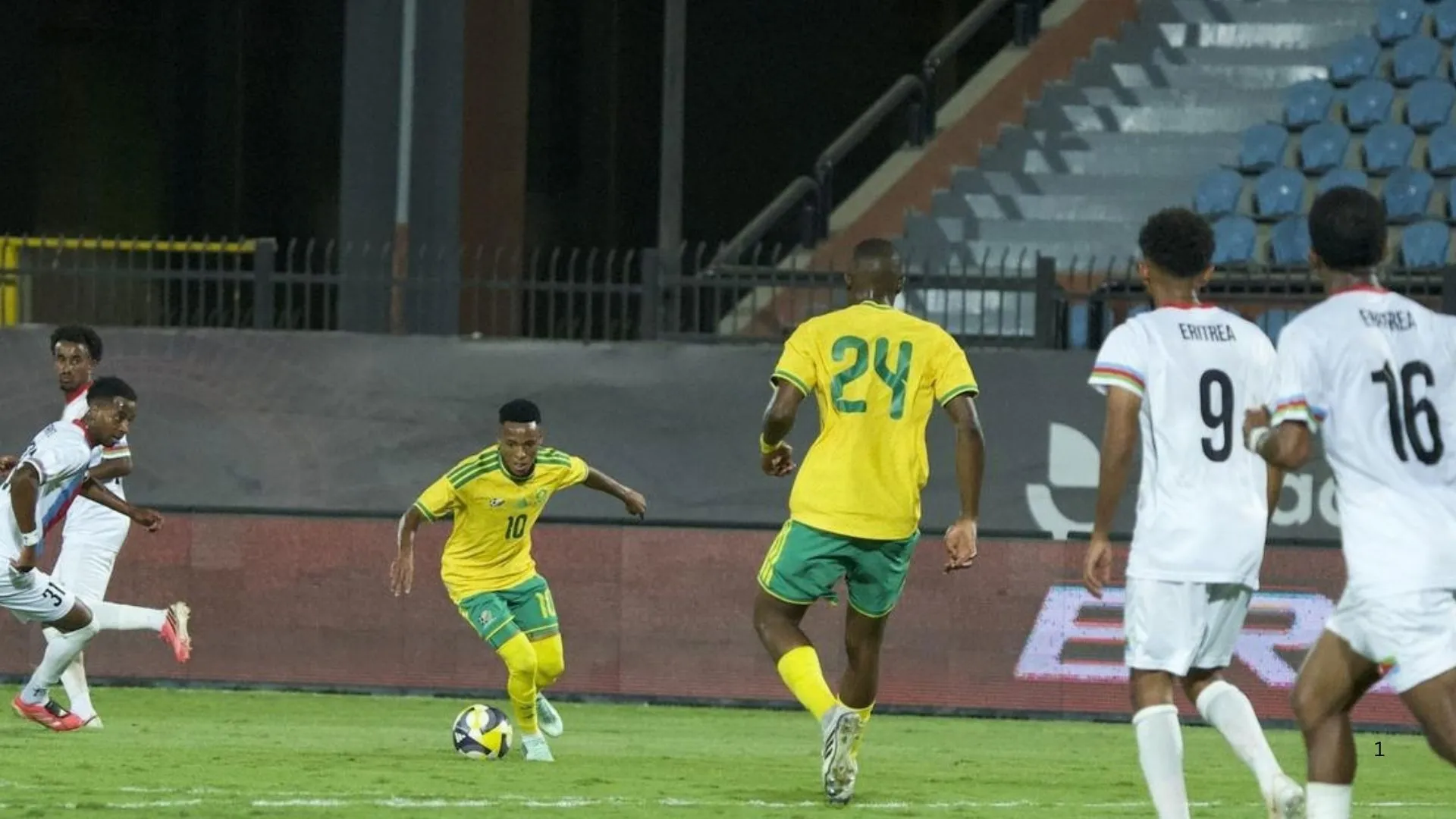 Relebohile Mofokeng in action for Bafana against Eritrea.