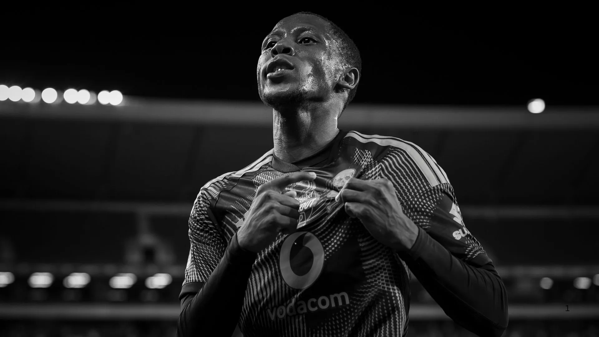 Tshepang Moremi of Orlando Pirates celebrates his goal against Milford.