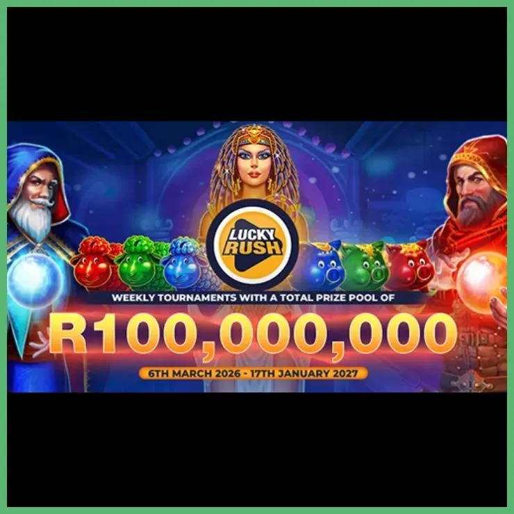 Bet co za Lucky Rush R100 million weekly casino tournament running from 6 March 2026 to 17 January 2027,