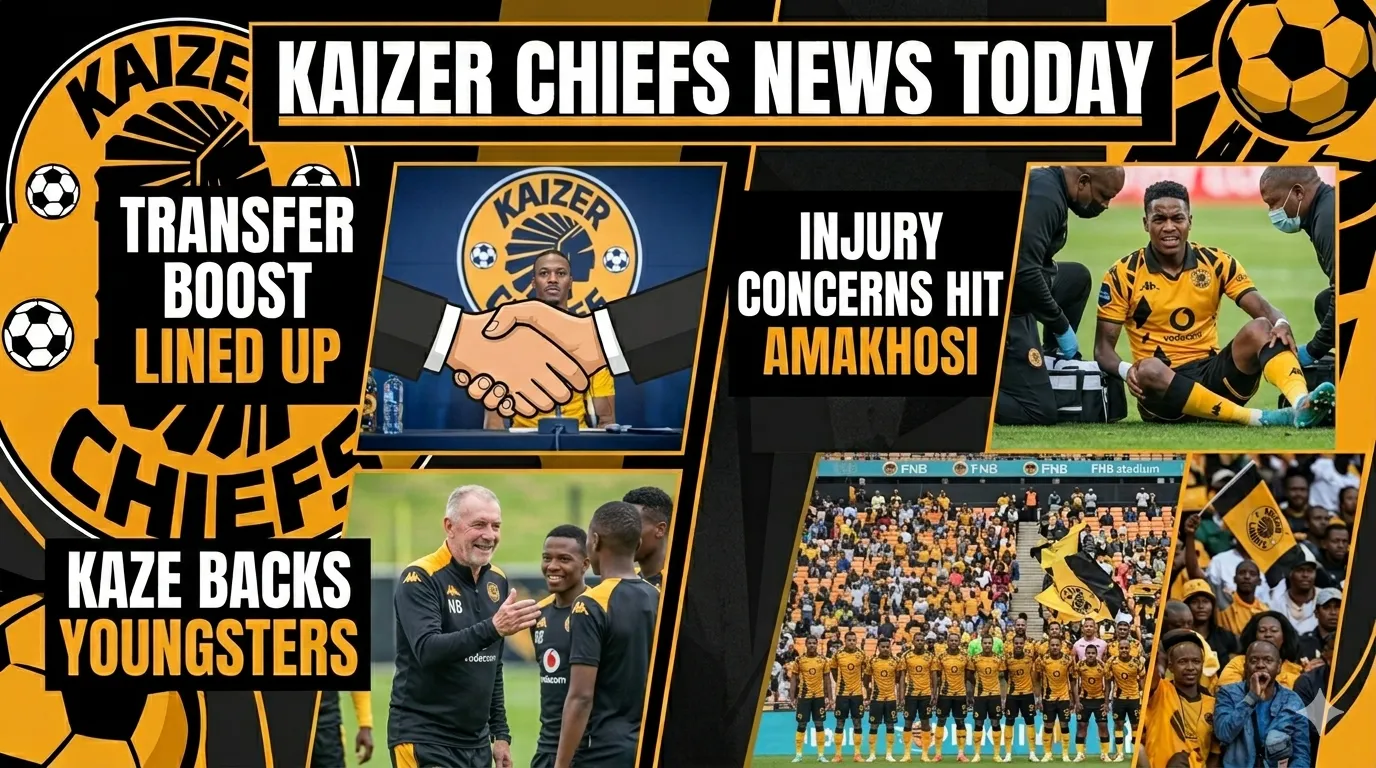 Kaizer Chiefs news today: Transfer boost lined up, Kaze backs youngsters, and injury concerns hit Amakhosi