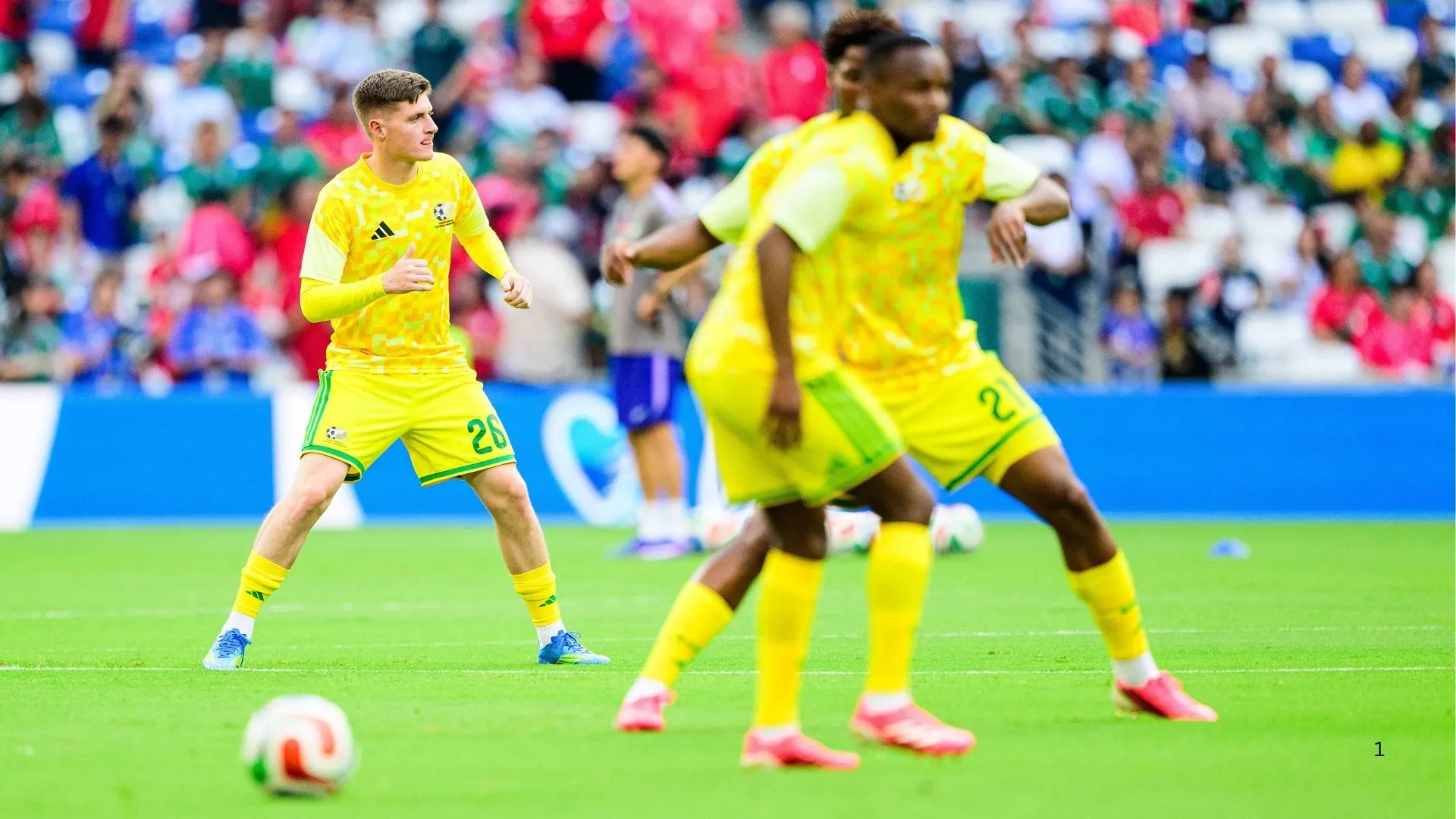 Kaizer Chiefs defender Bradley Cross warming up during Bafana's World Cup campaign.