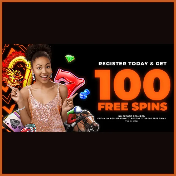 World Sports Betting offering 100 free spins with no deposit required.