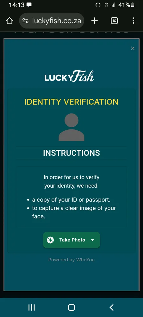 Lucky Fish FICA form.