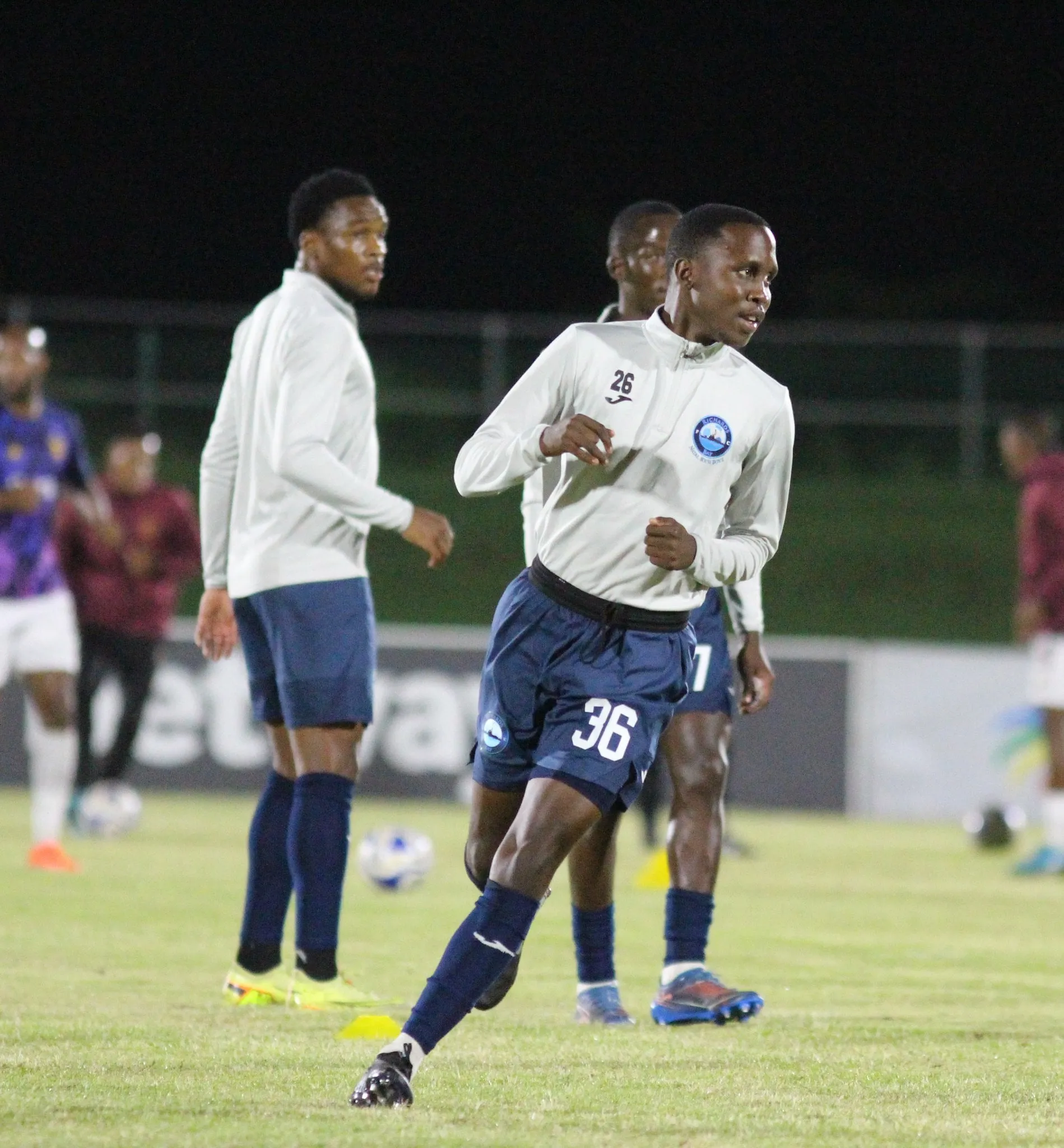 Richards Bay players warm up