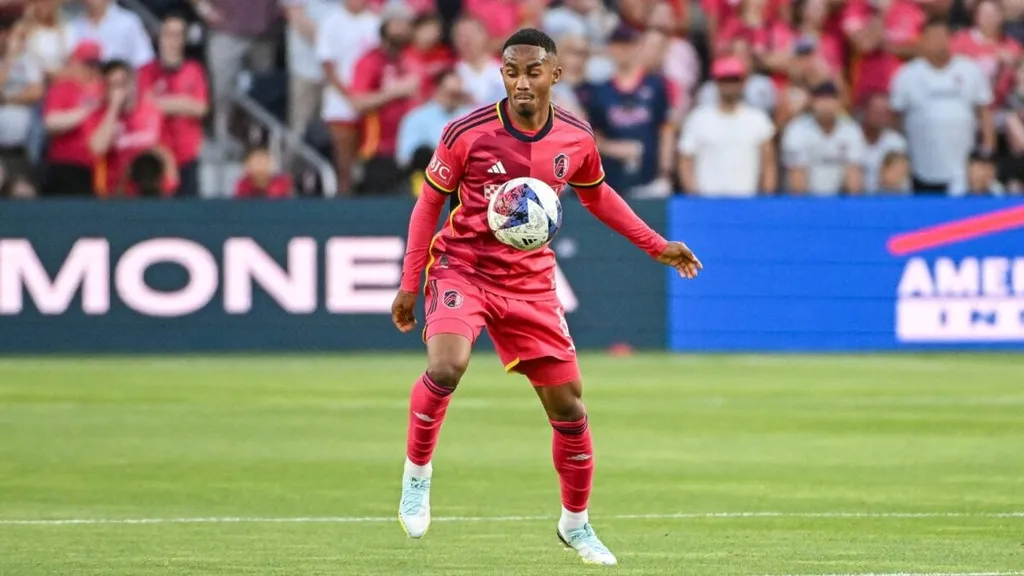 Bafana Bafana midfielder Njabulo Blom playing for St Louis FC. Photo: Imago