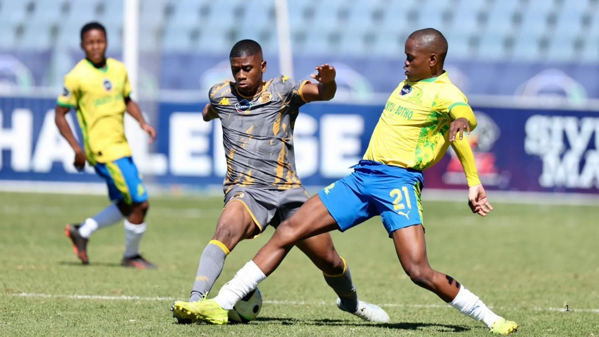 Vincent Sithole of Mamelodi Sundowns vies for the ball during a DDC match against Kaizer Chiefs.