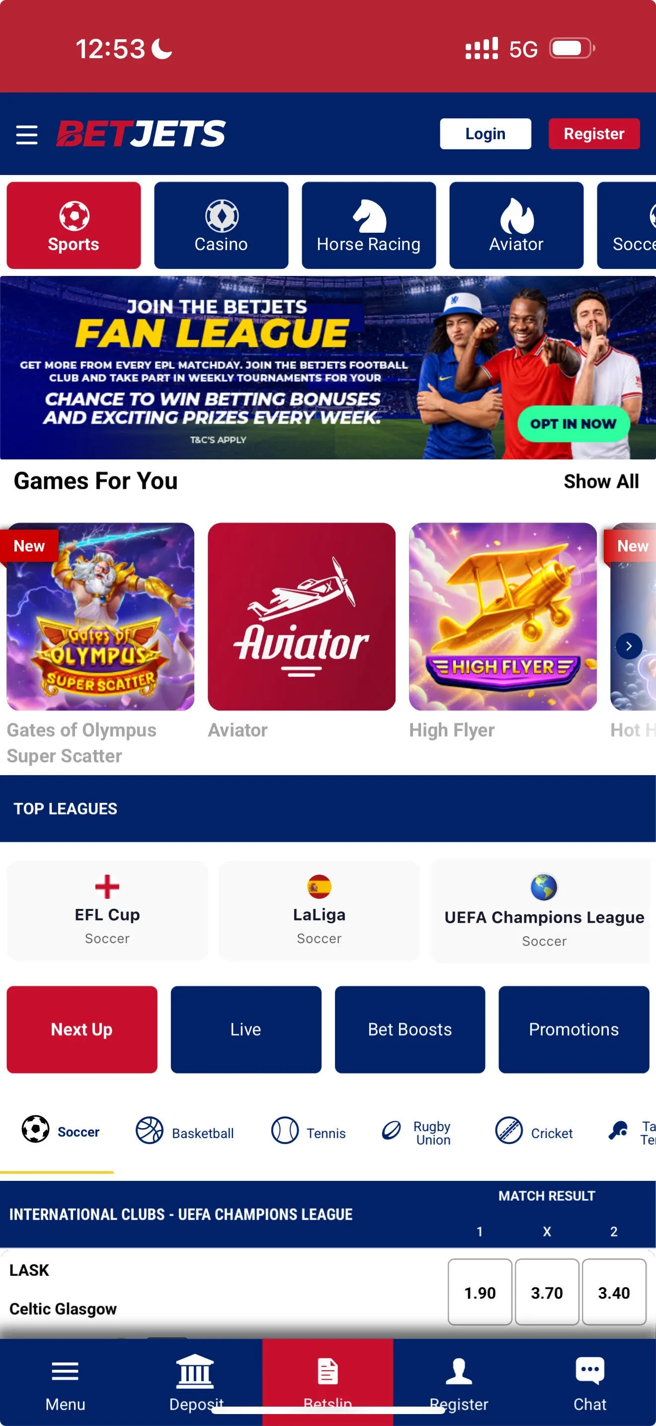BetJets iOS PWA homescreen for app review