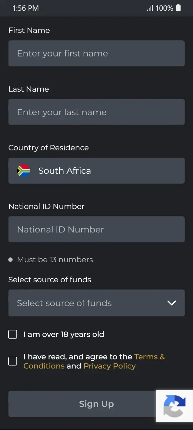 Swifty Sports registration form