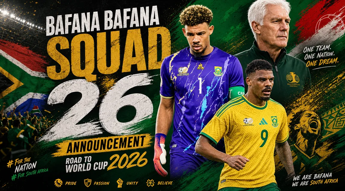 Live: Hugo Broos names Bafana Bafana 2026 FIFA World Cup squad &ndash; players, reaction and live updates