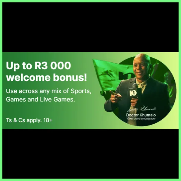 10bet R3000 welcome bonus