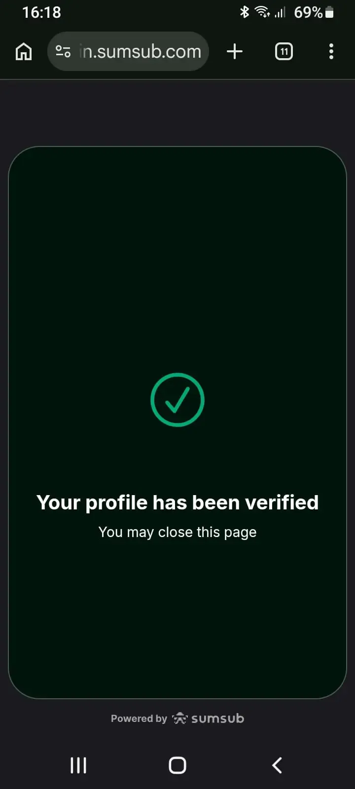 Confirmed FICA verification through Sumsub portal on Mzansibet