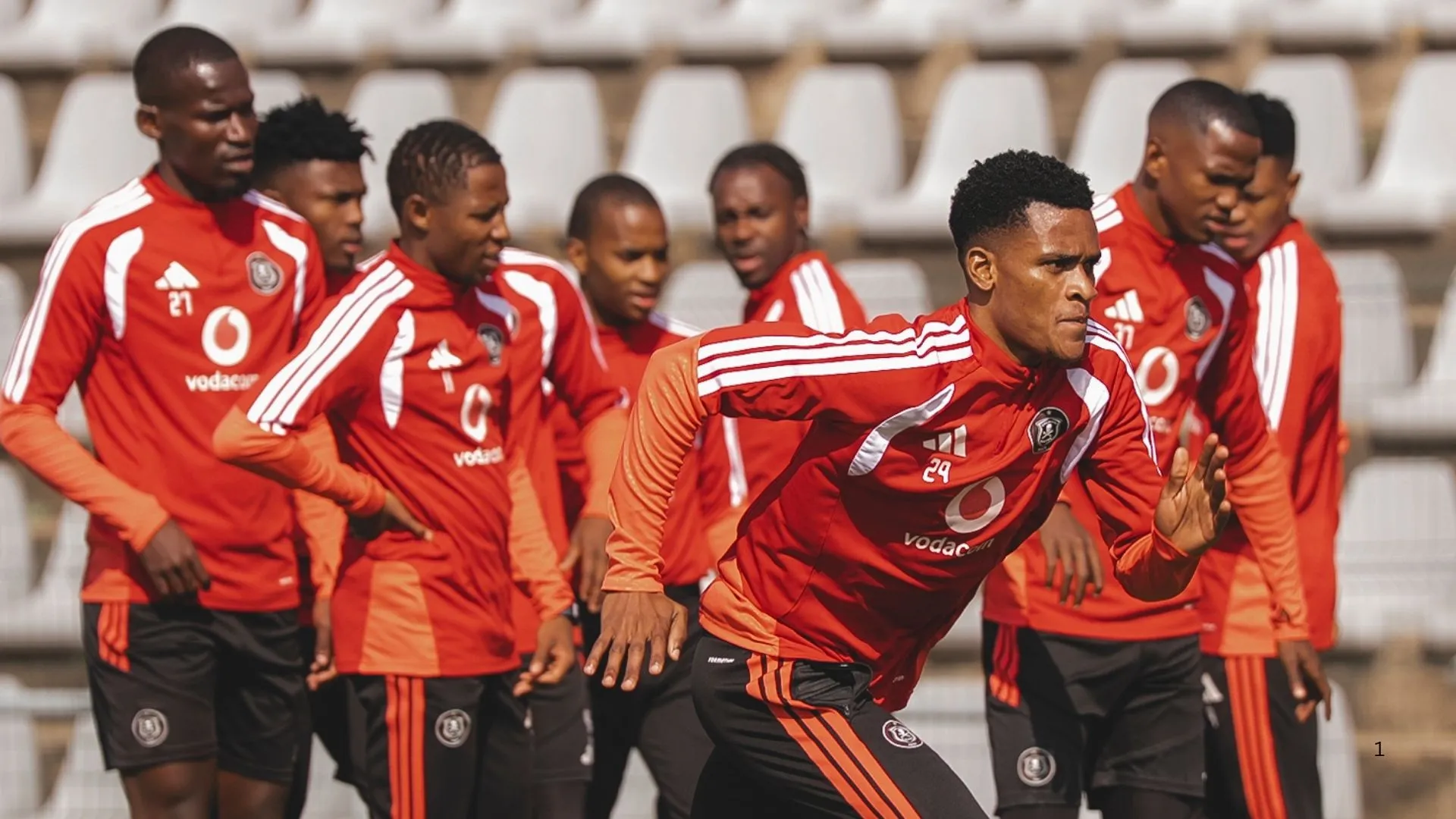 Orlando Pirates players in training.