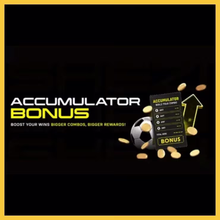 Betshezi Accumulator promotional banner offering 100% acca boost on 24+ legs.