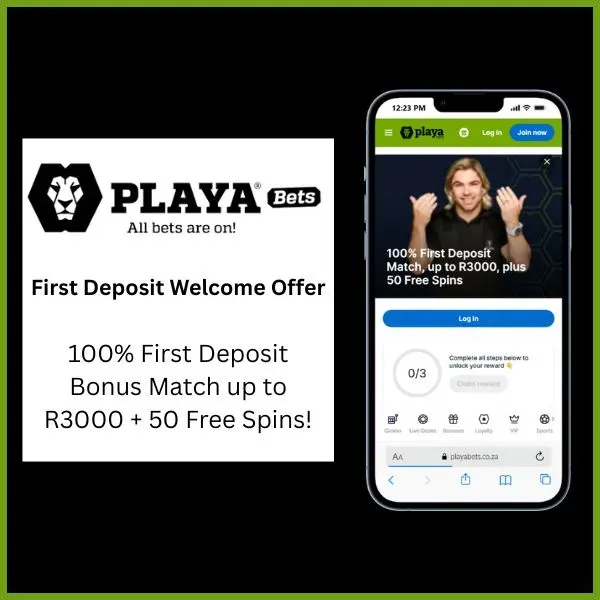 PlayaBets Welcome Offer Banner_ 100  first deposit match up to 3,000 + 50 Free Spins