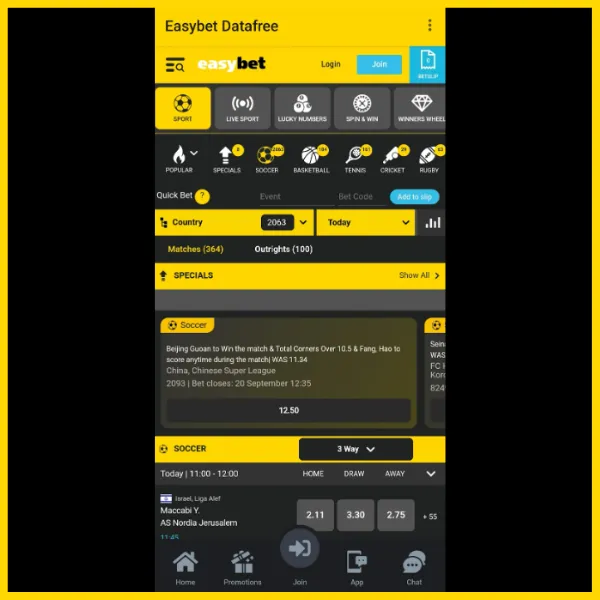 Easybet app data free