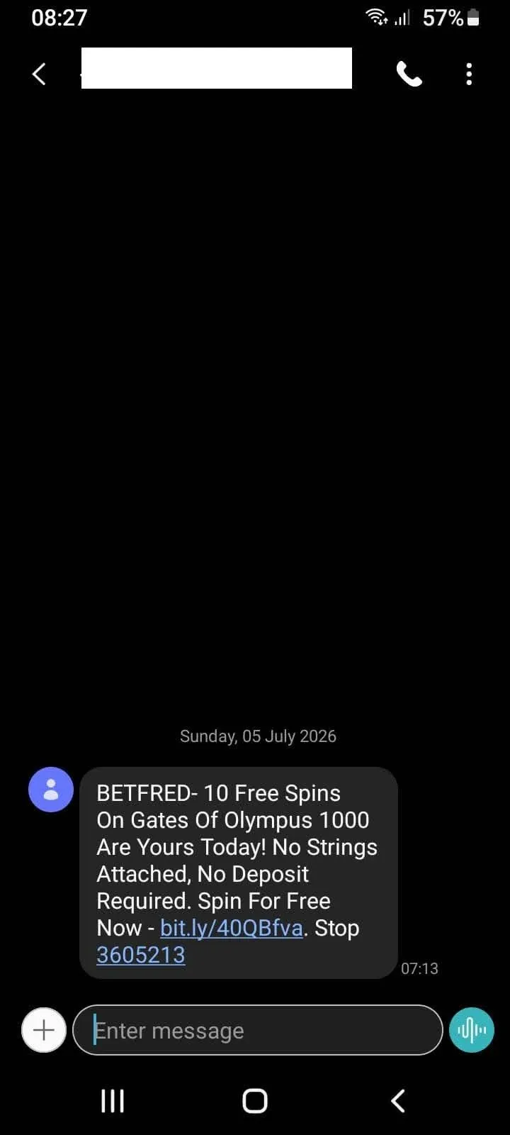 betfred free spins sms