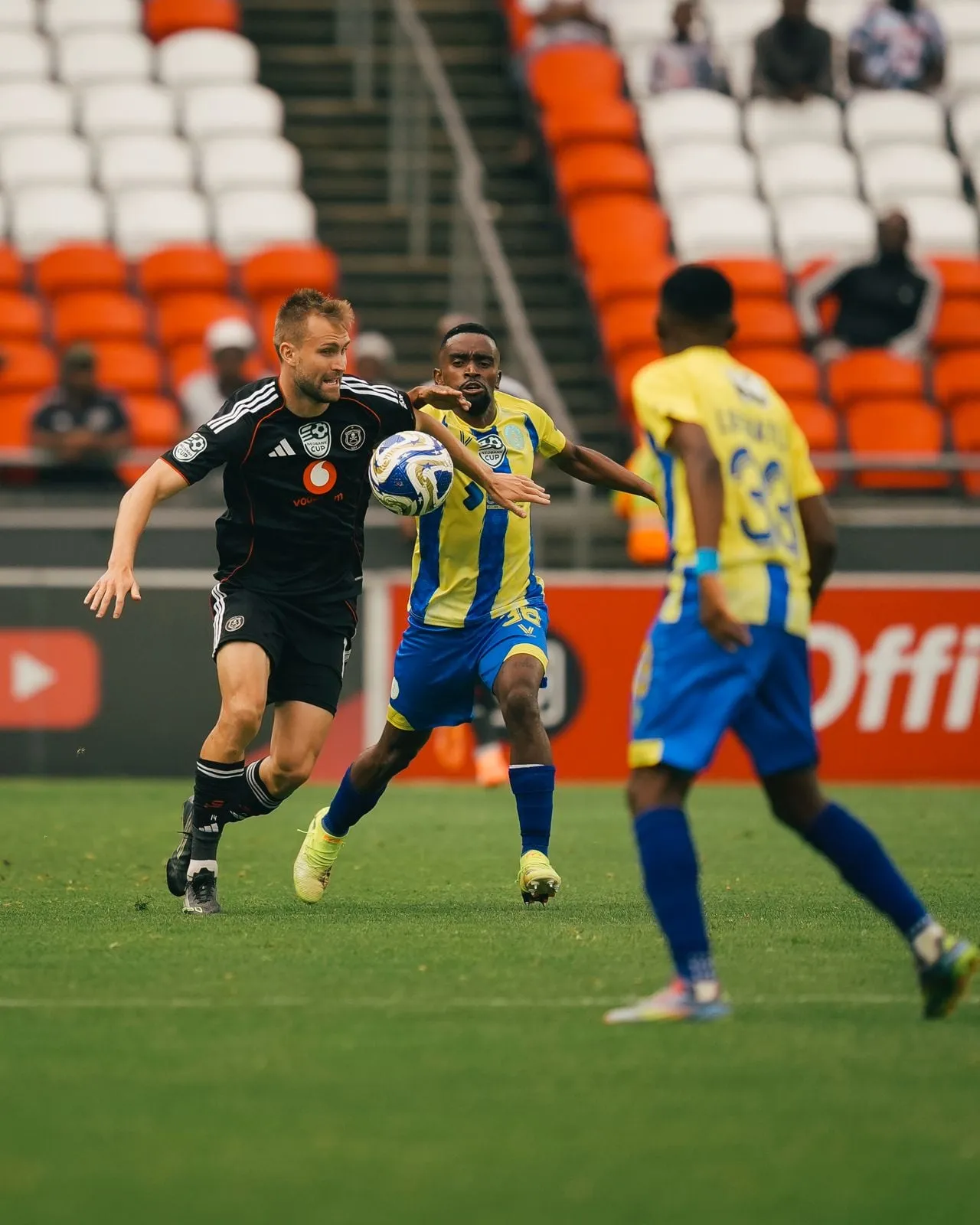 Players in action during Casric Stars vs Orlando Pirates in Nedbank Cup