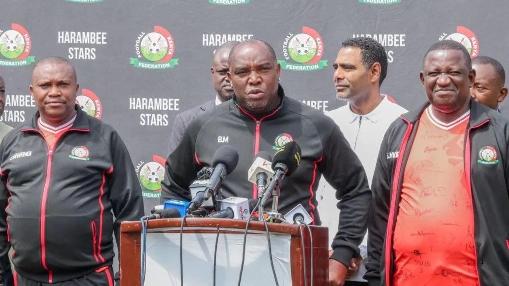 Harambee Stars coach Benni McCarthy has defended his squad selection for CHAN 2024. Photo MOYSA