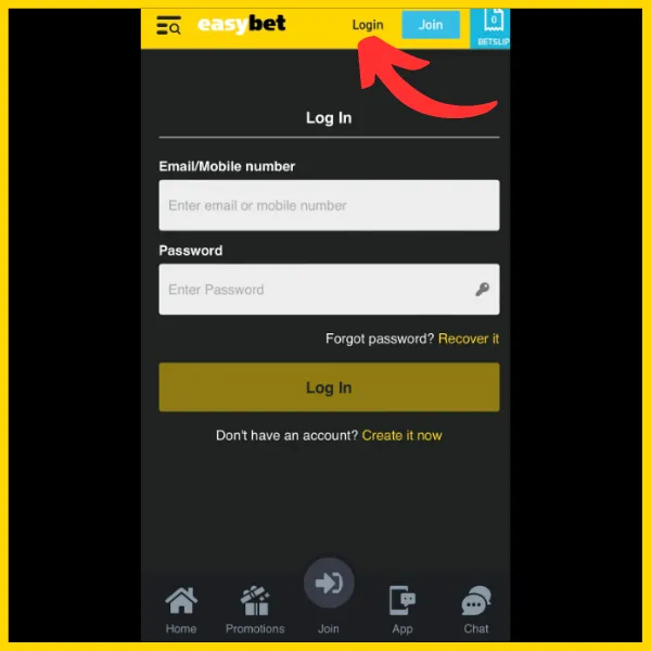 Easybet app login