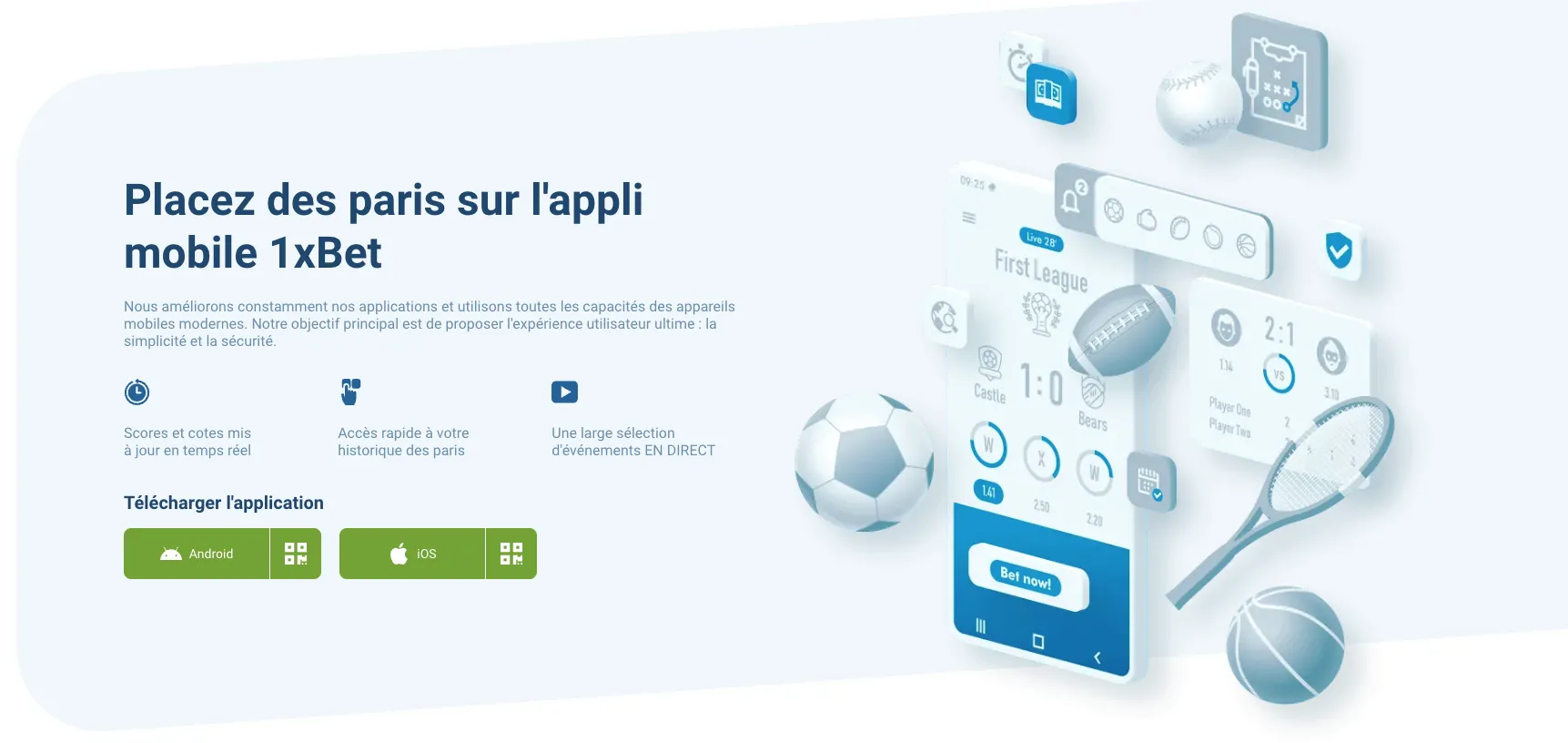 présentation officielle de l'APK 1xbet