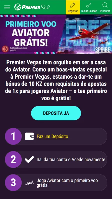 Primeiro voo do Aviator grátis