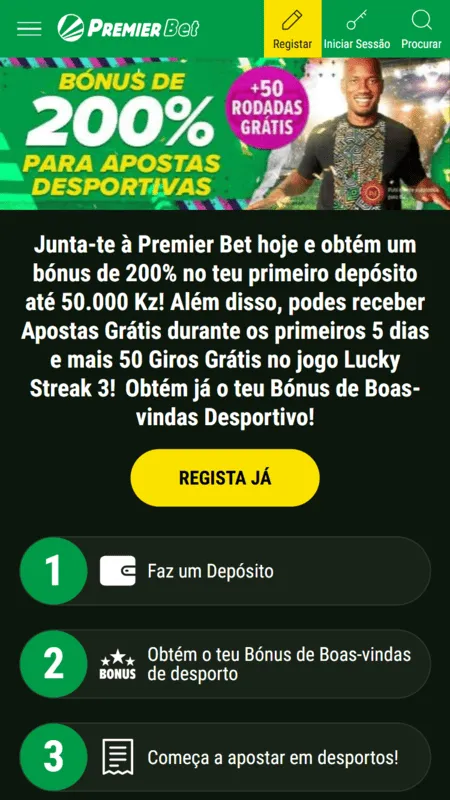 Bónus de boas-vindas Premier Bet