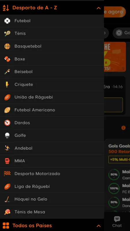 Exemplo de variedade de jogos